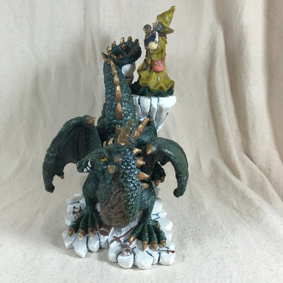 The Mystical Wizard Dragon Figurine Fantasy Mythical Fantasy Art Deco - Picture 4 of 9